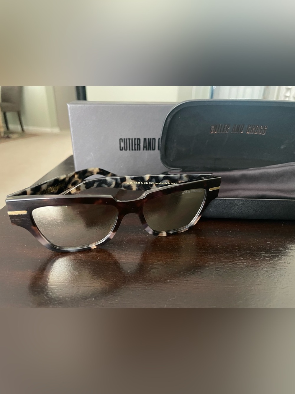 Cutler and Gross Sunglasses with case